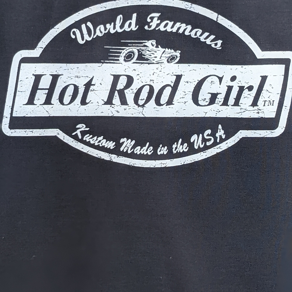 "World Famous" Hot Rod Girl Work Shirt. Size: Large